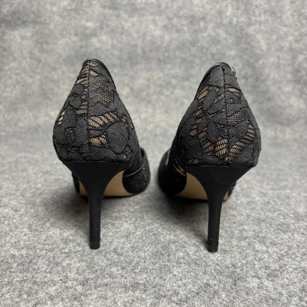 Marc Fisher Black Floral Lace Pointed Toe High Heel Pumps Dress Shoes Womens 8M